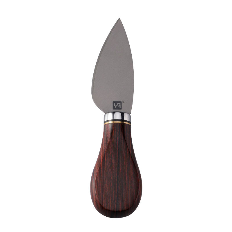 CO1>Titanium Hard Cheese Knife with Red Colorwood Handle