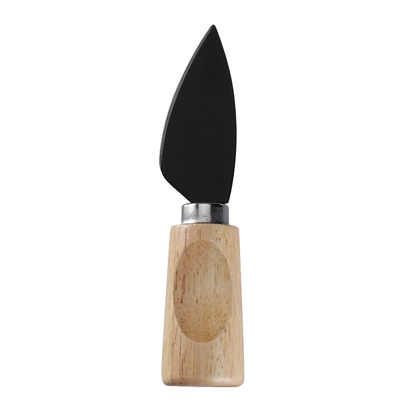 Parmesan Cheese Knife with Stainless Steel Blade & Single-Groove Square Rubberwood Handle