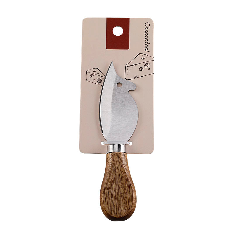 Mouse-Shaped Cheese Knife with Acacia Wood Handle