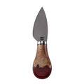 Titanium Hard Cheese Knife with Burl Wood & Red Resin Handle