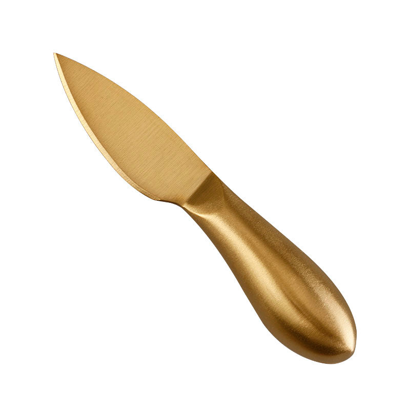 Full-Tang Parmesan Cheese Knife, Brushed Stainless Steel, Hollow Teardrop Handle