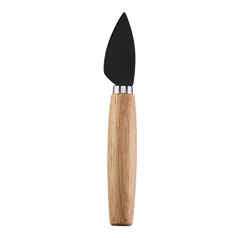 Pointed Hard Cheese Knife with Brushed Stainless Steel Blade & Rubberwood Handle