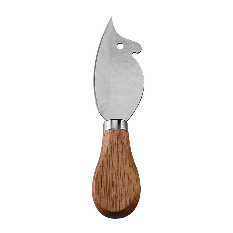 Mouse-Shaped Cheese Knife with Rubberwood Handle