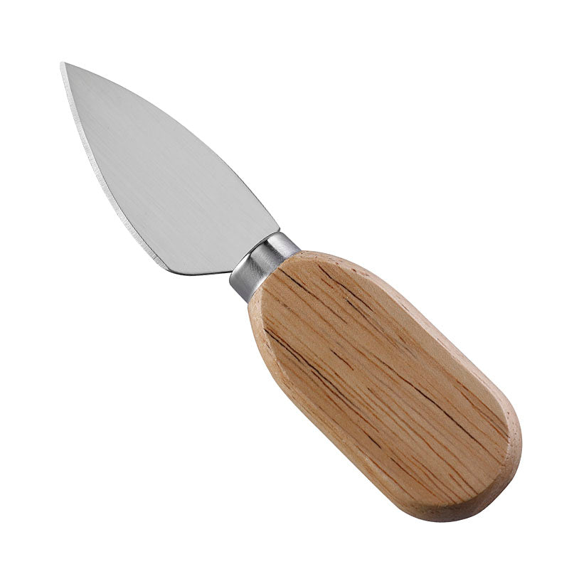 Parmesan Cheese Knife with Stainless Steel Blade & Flat Oval Rubberwood Handle