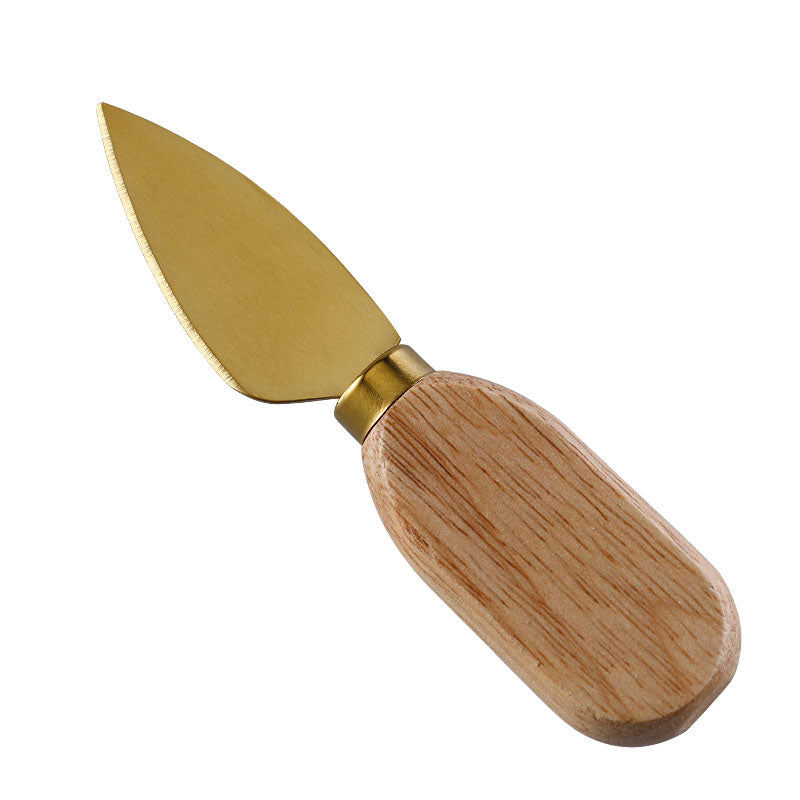 Parmesan Cheese Knife with Stainless Steel Blade & Flat Oval Rubberwood Handle