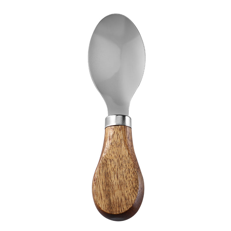 Cheese Spoon with Stainless Steel Bowl & Acacia Flat Handle