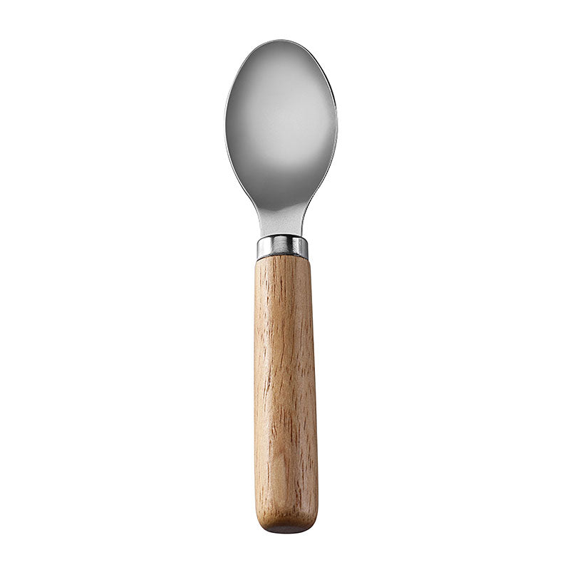 Oval Cheese Spoon with Stainless Steel Bowl & Round Rubberwood Handle