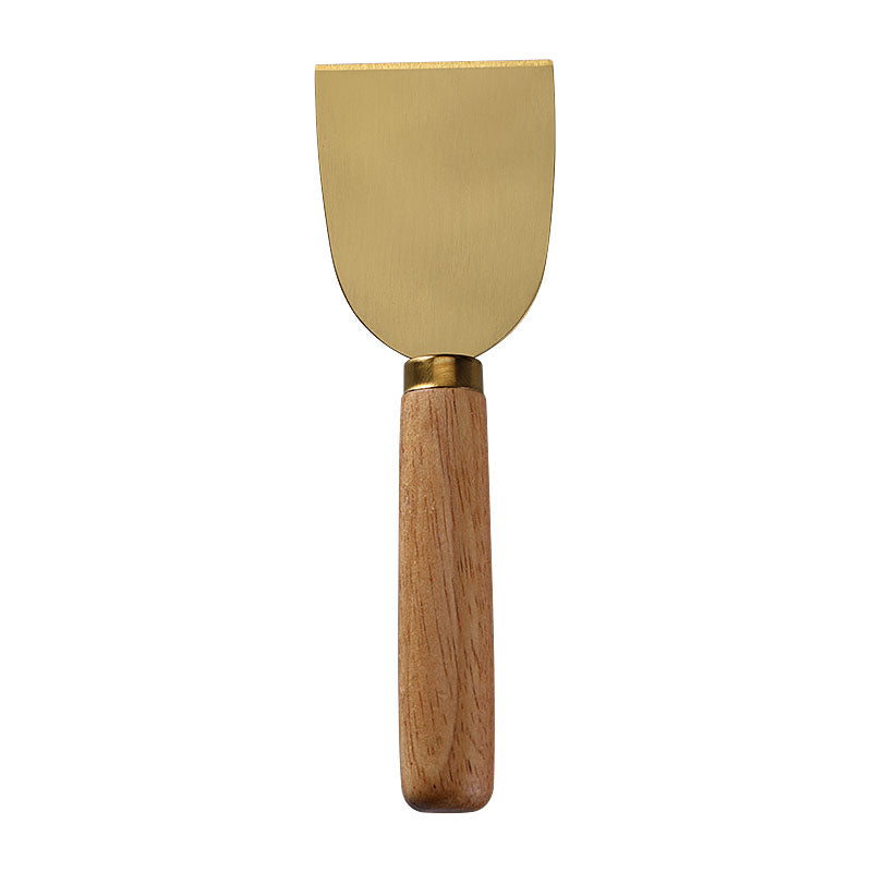 Wide-Blade Cheese Cleaver with Stainless Steel Blade & Round Rubberwood Handle