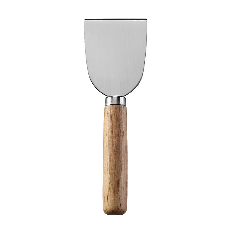 Wide-Blade Cheese Cleaver with Stainless Steel Blade & Round Rubberwood Handle
