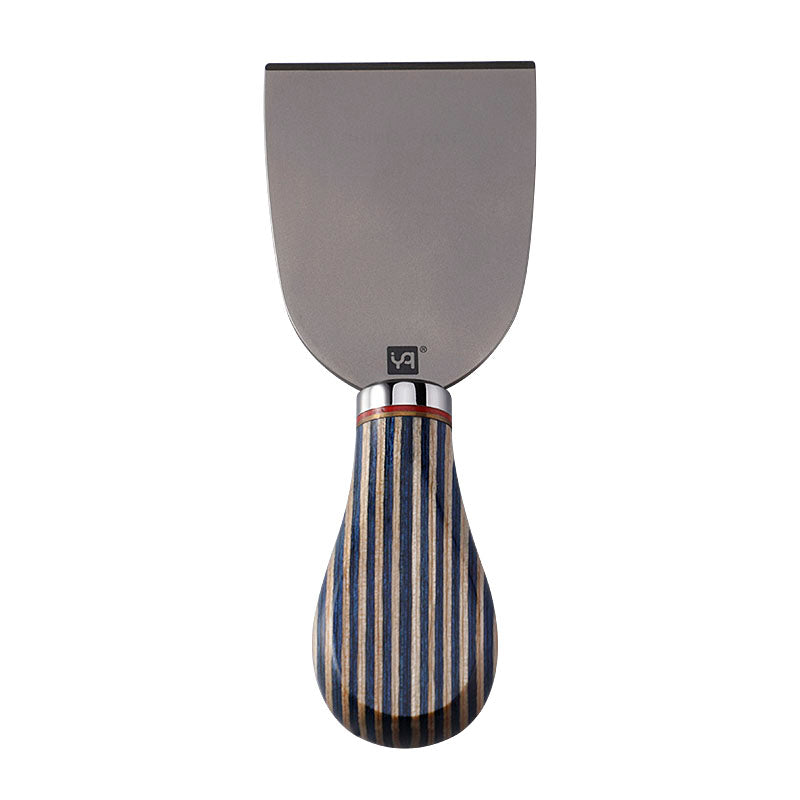 CO1>Titanium Cheese Cleaver with Blue Colorwood Handle