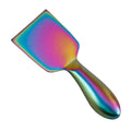 Full-Tang Wide-Blade Cheese Cleaver, Rainbow Titanium Stainless Steel, Teardrop Handle