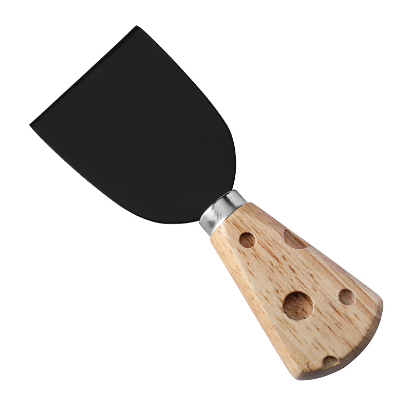 Cheese Cleaver with Cheese-Shaped Holey Rubberwood Handle