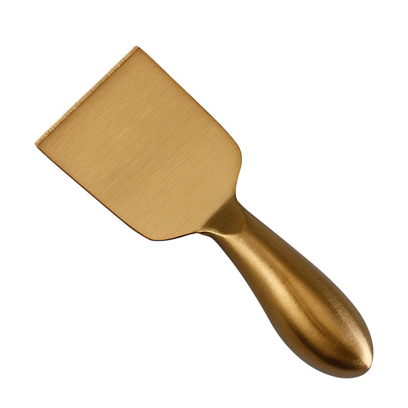 Full-Tang Wide-Blade Cheese Cleaver, Brushed Stainless Steel, Hollow Teardrop Handle