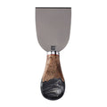 Titanium Cheese Cleaver with Burl Wood & Black Resin Handle