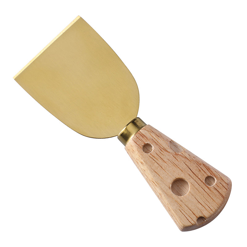 Cheese Cleaver with Cheese-Shaped Holey Rubberwood Handle