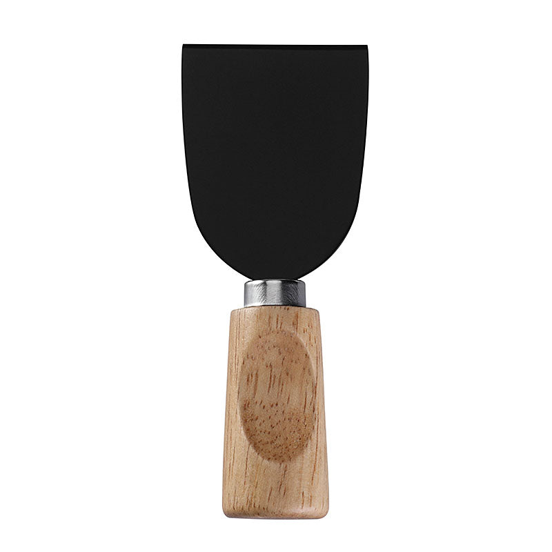 Wide-Blade Cheese Cleaver with Stainless Steel Blade & Single-Groove Square Rubberwood Handle