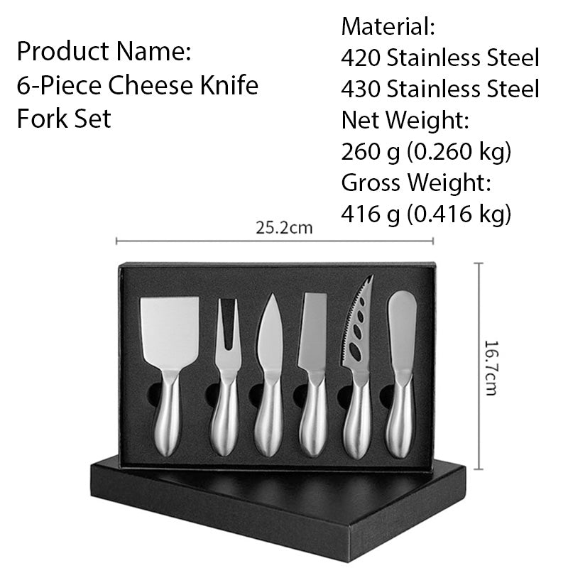 6-Piece Cheese Knife Fork Set | Gift Box