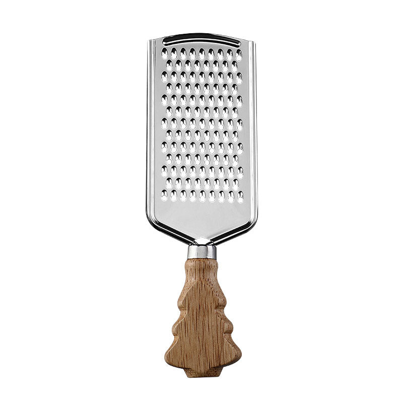 Stainless Steel Cheese Grater with Rubberwood Handle