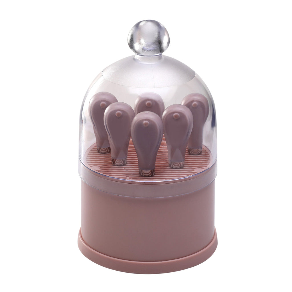 6-Piece Cheese Knife Set with Dome Stand & Clear Cover