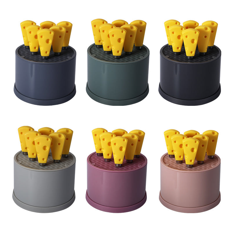 6-Piece Cheese Knife Set with Stand