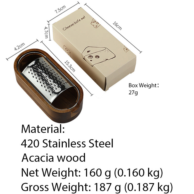Acacia Wood Cheese Grater with Storage Box