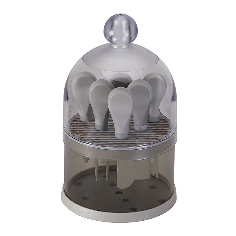 6-Piece Cheese Knife Set with Clear Dome Stand