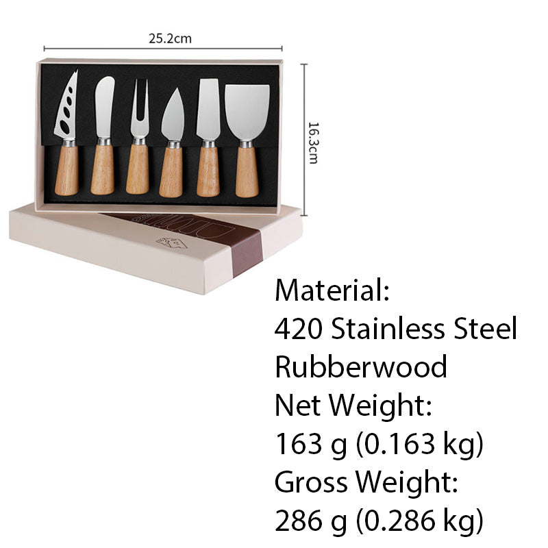 6-Piece Cheese Knife Set with Gift Box