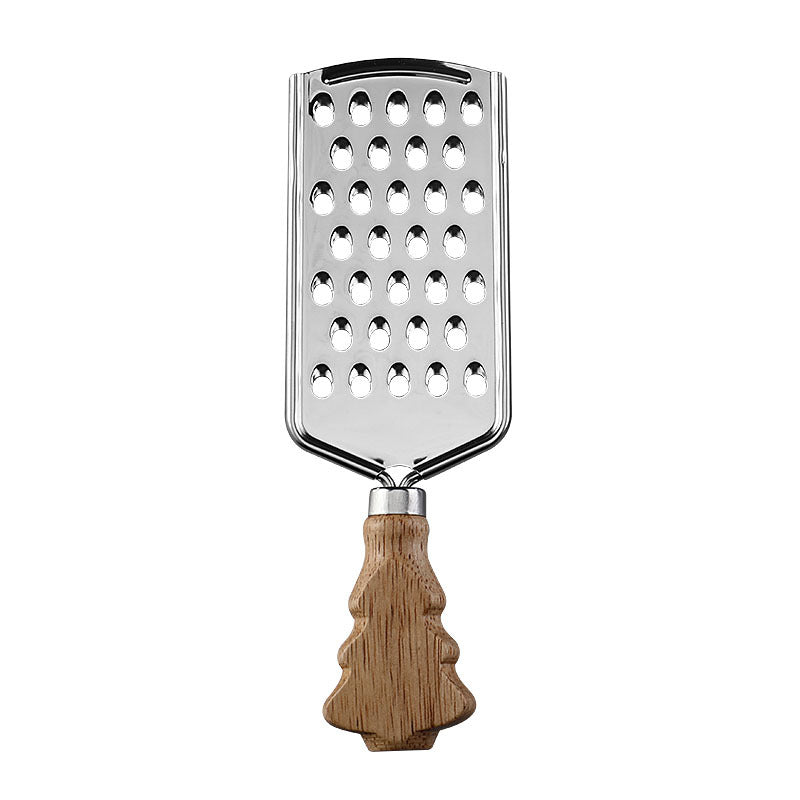 Stainless Steel Cheese Grater with Rubberwood Handle