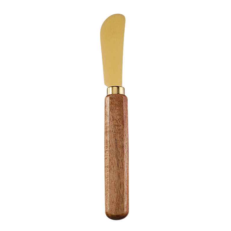 Curved Cheese Spreader with Stainless Steel Blade & Acacia Flat Handle