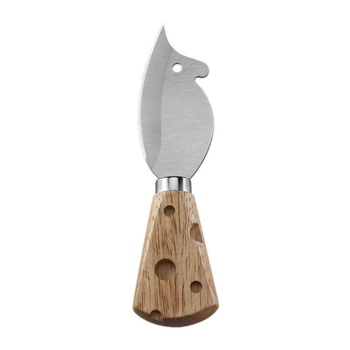 3-Piece Cheese Knife Set | Cheese-Shaped Rubberwood Handle