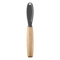 Double-Sided Serrated Soft Cheese Knife with Black Titanium Blade & Rubberwood Handle