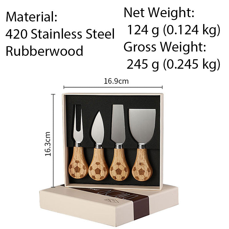 Football Handle Cheese Knife Set | Gift Box