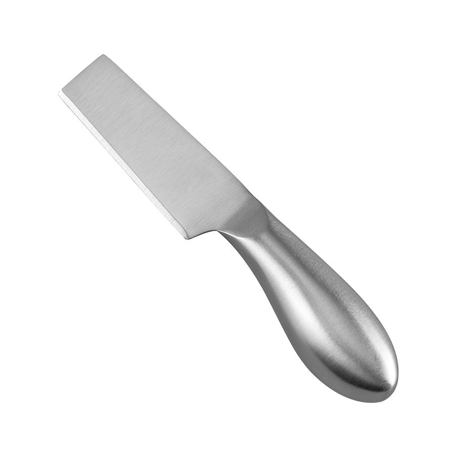 Full-Tang Square-Blade Cheese Cleaver, Brushed Stainless Steel, Hollow Teardrop Handle
