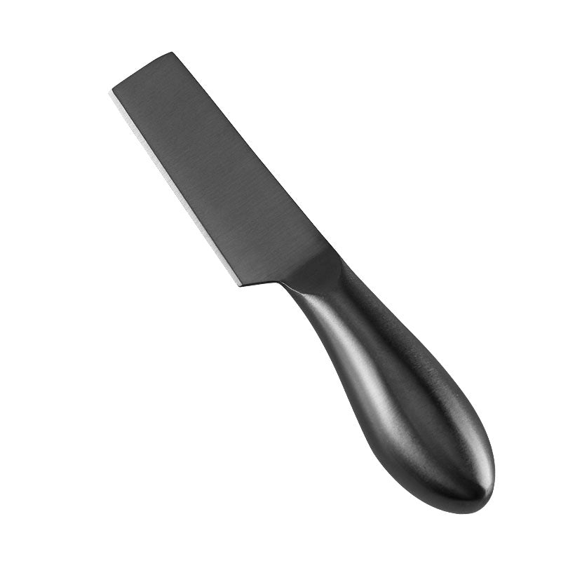 Full-Tang Square-Blade Cheese Cleaver, Brushed Stainless Steel, Hollow Teardrop Handle