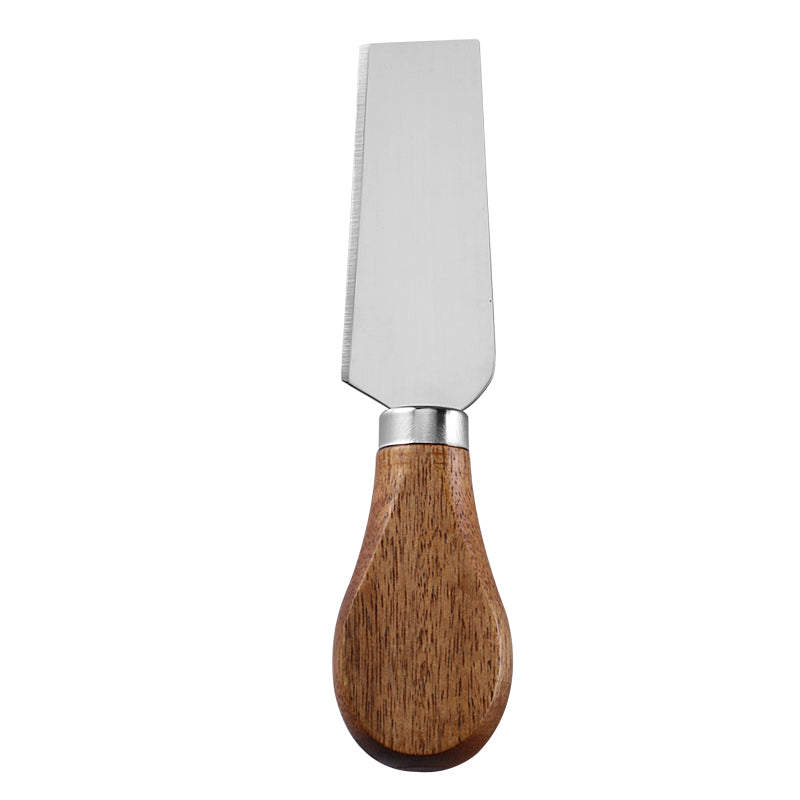 Wide Hard Cheese Knife with Stainless Steel Blade & Acacia Flat Handle