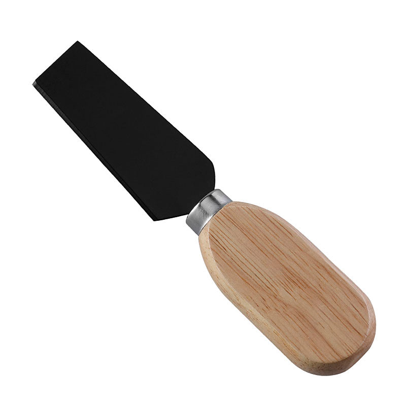 Rectangular-Blade Cheese Cleaver with Stainless Steel Blade & Flat Oval Rubberwood Handle