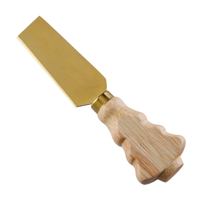 Christmas Tree Cheese Cleaver with Rubberwood Handle