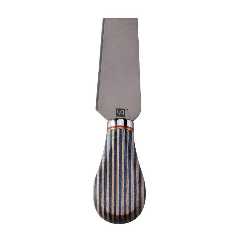 CO1>Titanium All-Purpose Cheese Knife with Blue Colorwood Handle