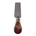 Titanium All-Purpose Cheese Knife with Burl Wood & Red Resin Handle