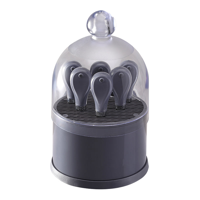 6-Piece Cheese Knife Set with Dome Stand & Clear Cover