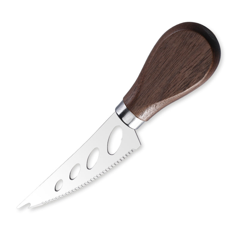 Serrated Soft Cheese Knife with Walnut Wood Handle