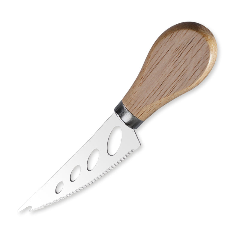 Serrated Soft Cheese Knife with Rubberwood Handle