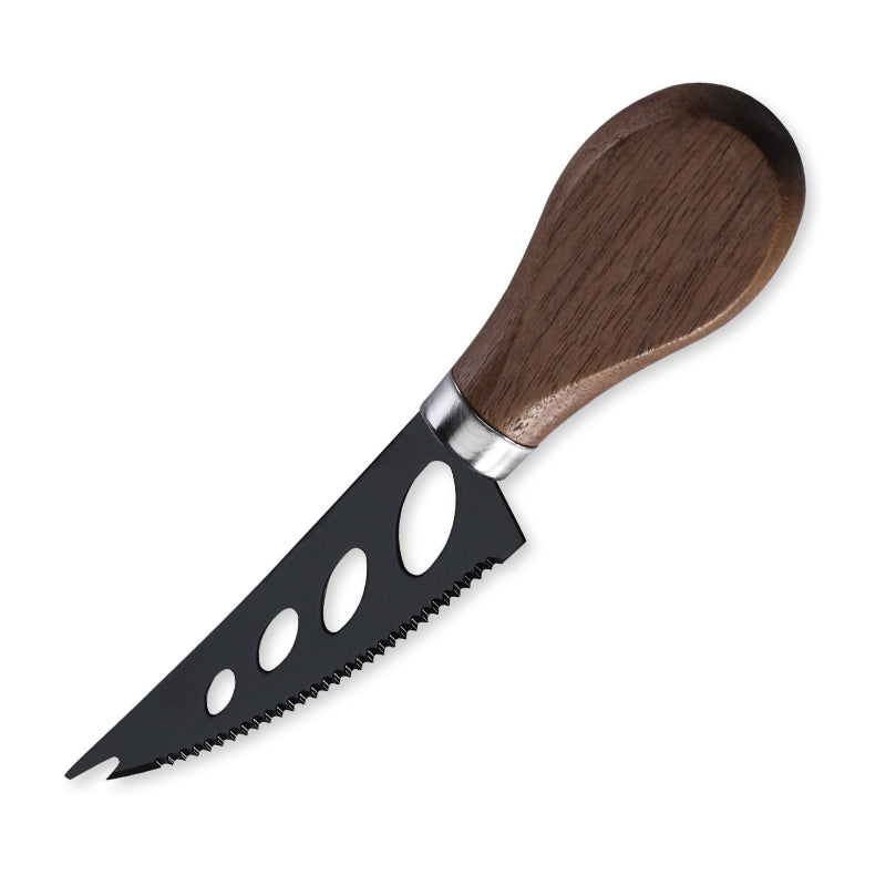 Serrated Soft Cheese Knife with Walnut Wood Handle
