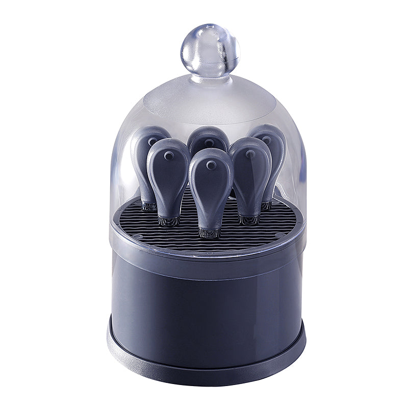 6-Piece Cheese Knife Set with Dome Stand & Clear Cover