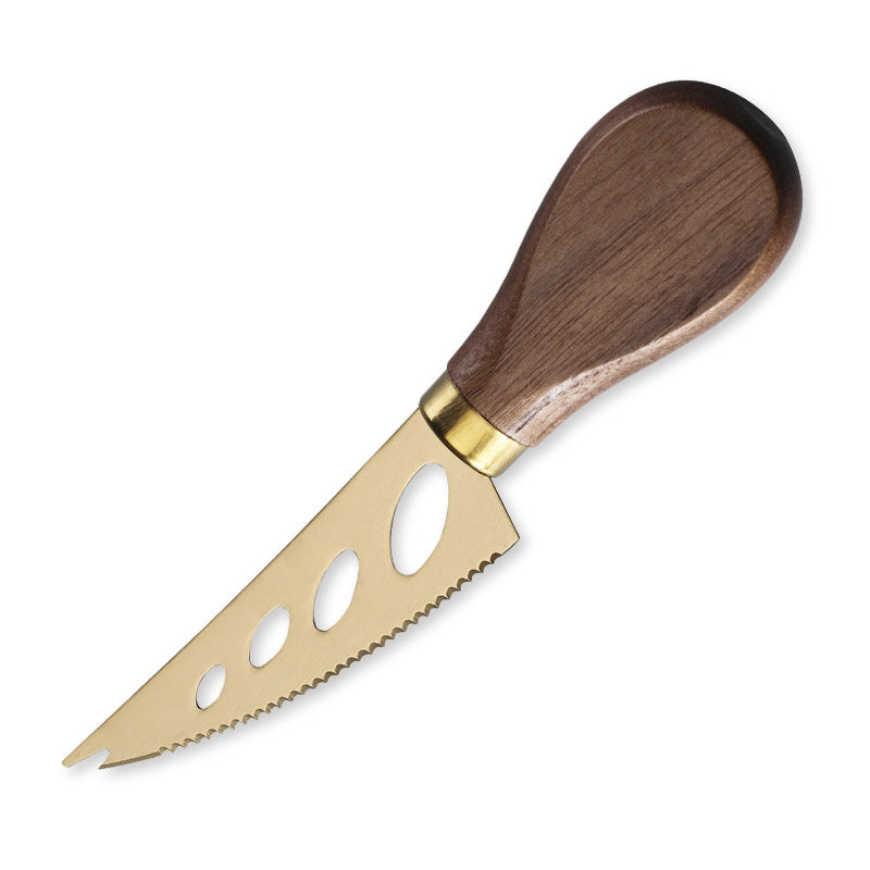 Serrated Soft Cheese Knife with Walnut Wood Handle