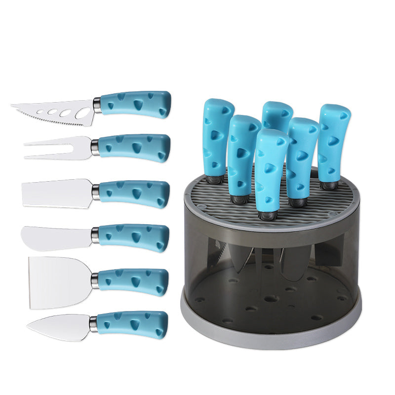 6-Piece Cheese Knife Set with Rotating Stand