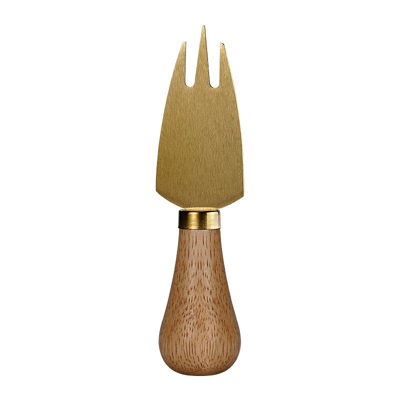 Rubberwood Handle Three-Tine Cheese Fork