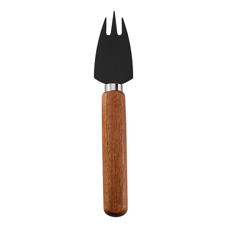 Three-Prong Cheese Fork with Stainless Steel Tines & Acacia Flat Handle