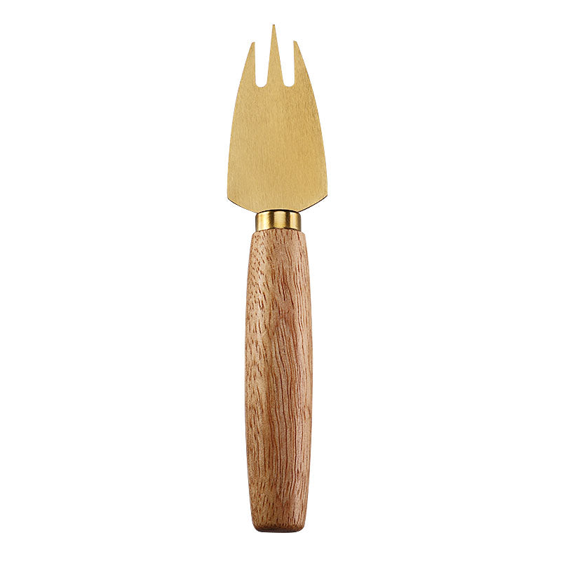 Three-Prong Cheese Fork with Rubberwood Handle