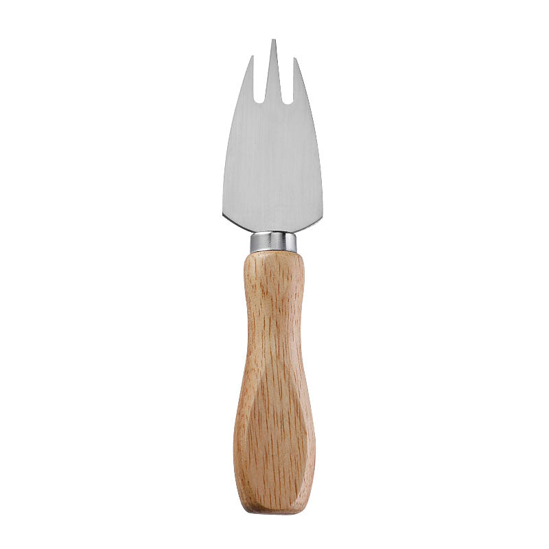 Rubberwood Handle Three-Tine Cheese Fork